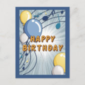 Carte d'anniversaire bleu et jaune (Devant)