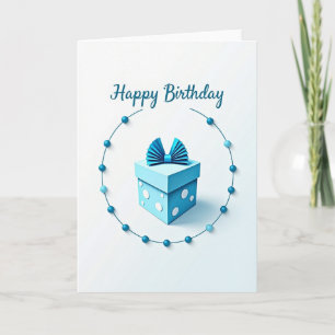 Carte d'anniversaire bleu pastel