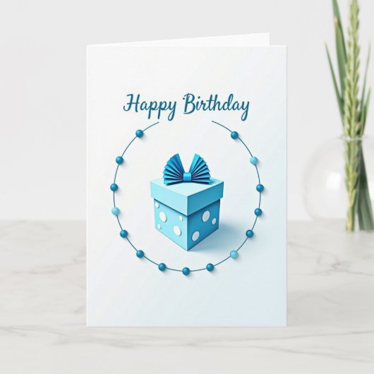 Carte d'anniversaire bleu pastel (Devant)