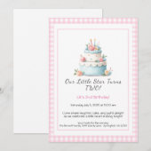 Carte d'anniversaire Bleu & Rouge – Invitation pou (Devant / Derrière)