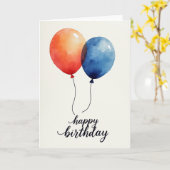 Carte d'anniversaire Bleu Sérénité (Fleur jaune)