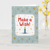 Carte d'anniversaire Bleu Stellair (Fleur jaune)