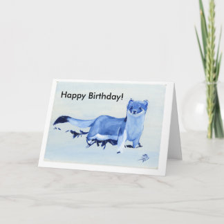 Carte d'anniversaire bleue de hermine