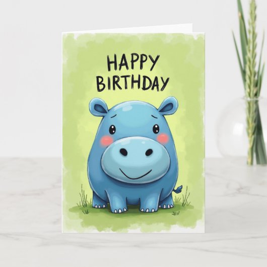 Carte d'anniversaire Bleue Fantaisiste (Devant)