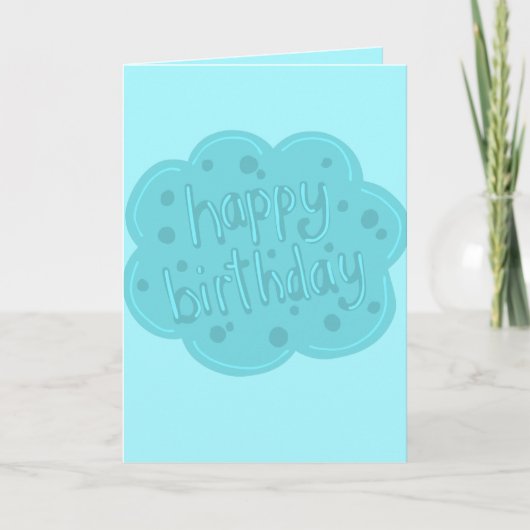 Carte d'anniversaire bleue joyeux (Devant)