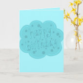 Carte d'anniversaire bleue joyeux (Fleur jaune)