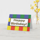 Carte d'anniversaire Blocs de construction et Briq (Fleur jaune)