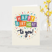 Carte d'anniversaire Blocs Ludiques (Fleur jaune)
