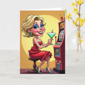 Carte d'anniversaire blonde joyeuse (Fleur jaune)