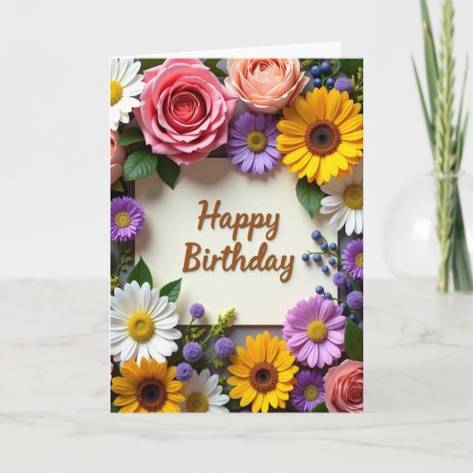 Carte d'anniversaire Bloom en écriture cursive (Devant)