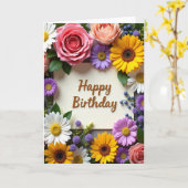 Carte d'anniversaire Bloom en écriture cursive (Fleur jaune)