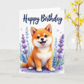 Carte d'anniversaire Blossom Pup (Fleur jaune)
