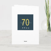 Carte d'anniversaire Blue and Gold 70th (Dos)
