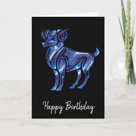 Carte d'anniversaire Blue Aries (Devant)
