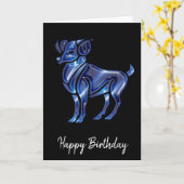 Carte d'anniversaire Blue Aries (Fleur jaune)