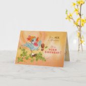 Carte d'anniversaire Blue Bird (Fleur jaune)