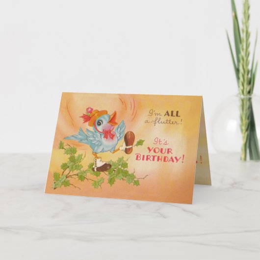 Carte d'anniversaire Blue Bird (Devant)