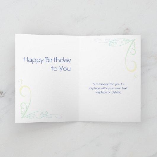 Carte d'anniversaire Blue Bouzouki Art (Intérieur)