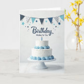 Carte d'anniversaire Blue Bunting (Fleur jaune)