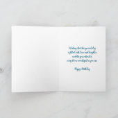 Carte d'anniversaire Blue Floral Stepgirl (Intérieur)