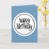 Carte d'anniversaire Blue happy (Fleur jaune)