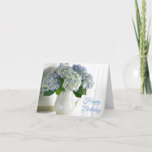 Carte d'anniversaire - Blue Hydrangeas