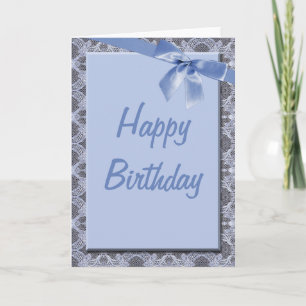 Carte d'anniversaire Blue Lace & Ribbon