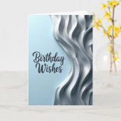 Carte d'anniversaire Blue Shimmer (Fleur jaune)