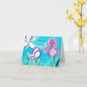 Carte d'anniversaire Blue Sky avec Iris (Fleur jaune)