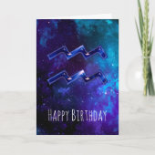 Carte d'anniversaire Blue Space Aquarius (Devant)
