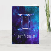 Carte d'anniversaire Blue Space Gemini (Devant)
