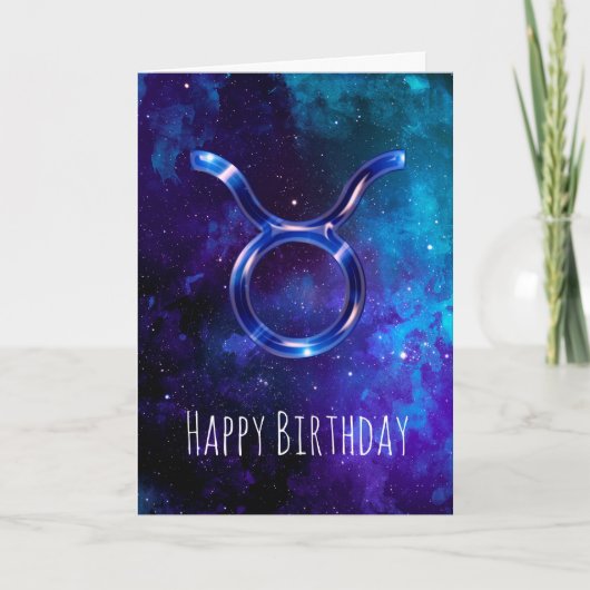Carte d'anniversaire Blue Space Taurus (Devant)