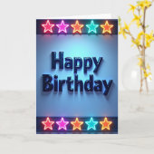 Carte d'anniversaire Blue Star (Fleur jaune)