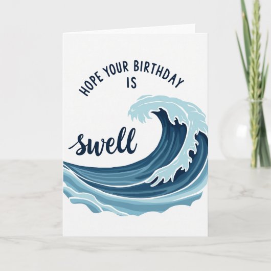 Carte d'anniversaire Blue Wave (Devant)