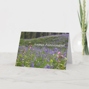 Carte d'anniversaire Bluebells - Salutation frança