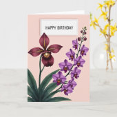 Carte d'anniversaire Blush Orchid (Fleur jaune)