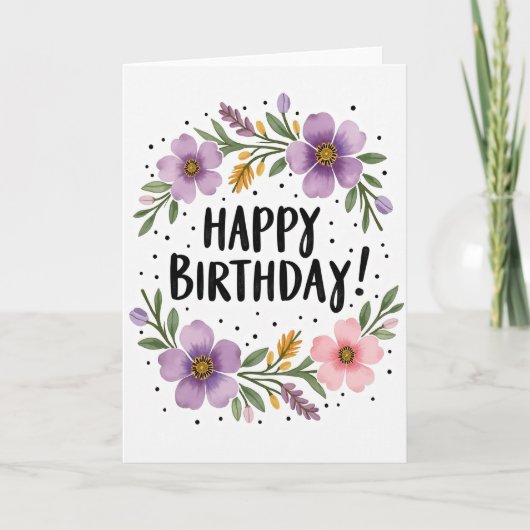 Carte d'anniversaire Blush Petal (Devant)