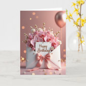 Carte d'anniversaire Blush Rosebud (Fleur jaune)