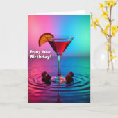 Carte d'anniversaire Boisson Néon (Fleur jaune)