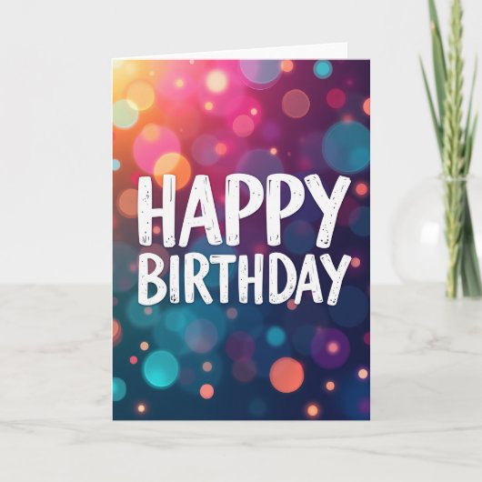 Carte d'anniversaire Bokeh (Devant)