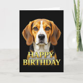 CARTE D'ANNIVERSAIRE BOLD DISTINCT GROS PLAN BEAGL (Devant)
