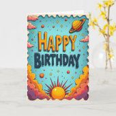 Carte d'anniversaire Bold Planet (Fleur jaune)
