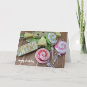 Carte d'anniversaire Bonbons et Sucettes