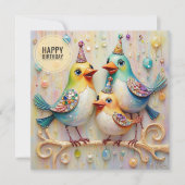 CARTE D'ANNIVERSAIRE ~ BONS Oiseaux ~ (Devant)