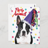 Carte d'anniversaire Boston Terrier (Devant / Derrière)