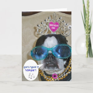 Carte d'anniversaire Boston Terrier