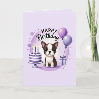 Carte d'anniversaire Boston Terrier