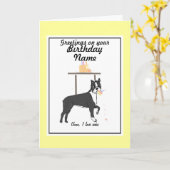 Carte d'anniversaire Boston Terrier Ann Nom (Fleur jaune)