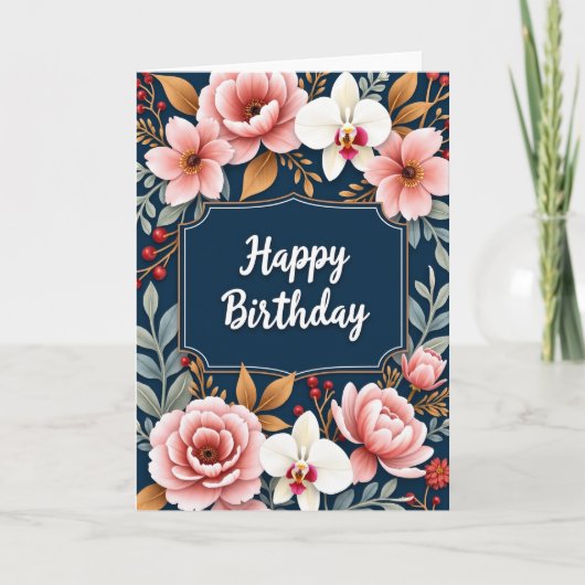 Carte d'anniversaire botanique (Devant)