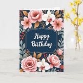 Carte d'anniversaire botanique (Fleur jaune)